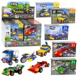 Set creativ 2 in 1 cu vehicule, 13 x 8.5 x 4 cm, Lean 24566