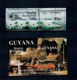 Guyana 1991 - Locomotive, Philanippon, set colite neuzate
