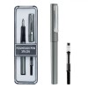 Set Stilou Gri Mat, 1 Rezervă, V&acirc;rf Inox Mediu. Stilou unisex elegant pentru caligrafie și scris de m&acirc;nă