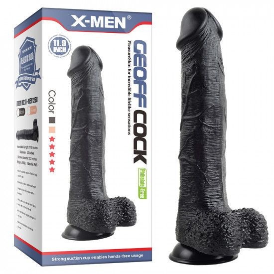 Dildo gigant prevazut cu testicule si ventuza de fixare X-MEN Geoff 11.9&quot; Cock