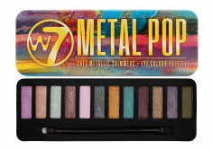 Paleta farduri W7 Metal Pop Soft Metallic Shimmers, 12 culori metalice, 15.6 g foto