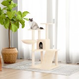 VidaXL Ansamblu de pisici cu st&acirc;lpi din funie de sisal, crem, 94 cm