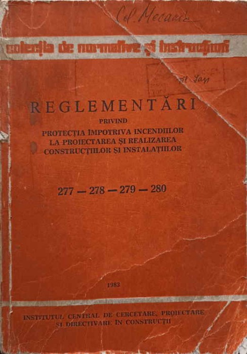 REGLEMENTARI PRIVIND PROTECTIA IMPOTRIVA INCENDIILOR LA PROIECTAREA SI REALIZAREA CONSTRUCTIILOR SI INSTALA-248427