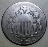 F.129 USA SUA SHIELD NICKEL 5 CENTS 1867