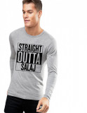 Cumpara ieftin Bluza barbati gri cu text negru - Straight Outta Salaj - M, THEICONIC