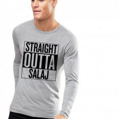 Bluza barbati gri cu text negru - Straight Outta Salaj - M