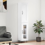 Dulap &icirc;nalt, alb extralucios, 34,5x34x180 cm, lemn prelucrat