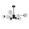 Candelabru vintage, 8 globuri albe x E27, negru