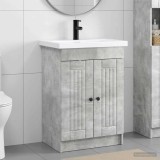 Cumpara ieftin Set de mobilier pentru baie Gri Beton 56 x 37,5 x 81 cm