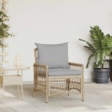 vidaXL Scaun pentru Grădină cu pernă Bej 73 x 61 x 77 cm poliratan 42006220