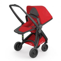 Carucior Reversible Ecologic cu Cadru Negru Red foto