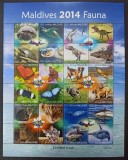Maldives 2014 - FAUNA DIVERSA - Bloc XXXL 24 val.diferite - Tiraj limitat 100 ex, Nestampilat