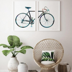 Set 2 tablouri Bicicleta, Heinner, 35x50 cm, plastic/MDF, multicolor