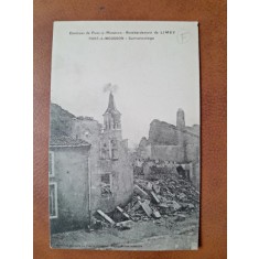 Carte postala, Enviros de Pont a Mousson, Bombardament de Limey, 1919