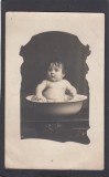 Foto tip Carte Postala Romania - nou nascut - foto atelier Fotoglob Huber Botosani