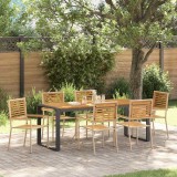 VidaXL Set de masă pentru grădină 7 pcs Bej, Marron 200 x 80 x 75 cm