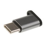 Cumpara ieftin Adaptor USB Type C intrare - micro USB iesire cu suport metalic - Argintiu, Oem