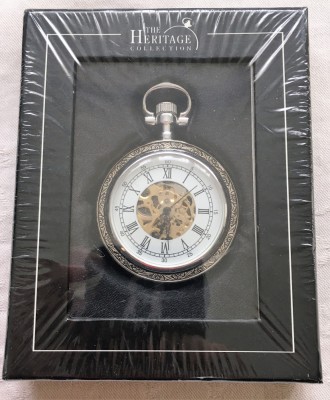 Ceas de buzunar - mecanic - argintat - The heritage collection - Loire - nou ! foto
