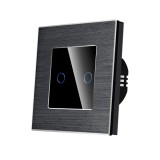 Cumpara ieftin Intrerupator Dublu cu Touch din Sticla si Rama de Aluminiu LUXION SmartElectro IntelligentHouse