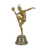 Stela-statueta din bronz cu un soclu din marmura DC-52