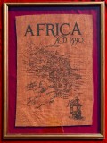 Hartă navigatie decorativa Africa anul 1590 &icirc;nrămată rama lemn 64x86cm