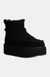 Inuikii cizme de zapada din piele intoarsa Inuikii X Coccinelle Classic Low Shearling culoarea negru, 75204-150