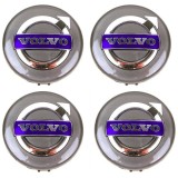 Set 4 capacele roti 64mm gri albastru, pentru jante aliaj Volvo, Autohelix MSA