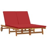 Șezlong vidaXL Maro cu Pernă, Lemn Acacia, 125x200x84cm, 220kg, Exterior, Rezistent