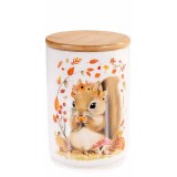 Borcan decorativ, depozitare ceramica bambus Veverita &Oslash; 10 cm x 15,5 H