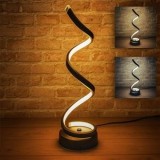 Veioză LED cu USB, 3 nuanțe, neagră, spiralată, &Oslash;12x37cm, CMCLASS