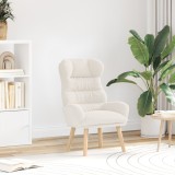 Fotoliu relaxant vidaXL crem din material asemănător l&acirc;nii