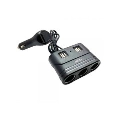 Spliter Auto 120W 12 Sau 24V Pentru 3 Iesiri Bricheta Si 4 USB 2.1A