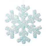 Ornament Brad Crăciun, Fulg Tinsel Holografic, Lungime 22cm, Lățime 22cm, Culoare Alb, Material Spumă, Oem