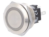 Intrerupator Anti-Vandalism EAO SPDT ON-ON Rotund &Oslash;22mm, 3A 24V, Iluminare LED Rosu, IP67/IP65