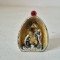 * Ornament Craciun scena Nasterea Domului (Nativity Scene) in metal, in forma de nuca