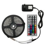 Kit Banda LED 5050 RGB FOXMAG24, Control Telefon prin Bluetooth, Exterior, 2x5m, Functie de Schimbare a Culorilor in Functie de Muzica, Lumina Multico