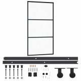 Ușă glisantă cu set feronerie, 102x205 cm, sticlă ESG/aluminiu