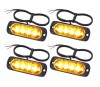 Set 4 Lampi Avertizare LED Galbene 4 LED-uri, Auto, Moto, Utilaje, BZRSH, stroboscop, IPF