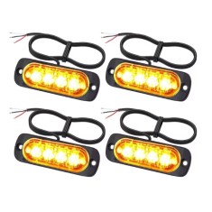 Set 4 Lampi Avertizare LED Galbene 4 LED-uri, Auto, Moto, Utilaje, BZRSH, stroboscop