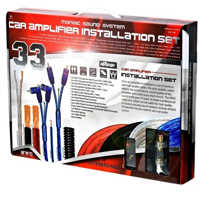 Set cabluri auto 4GA Hi-Fi Profesional 33buc M`N&acute;C 20196-G