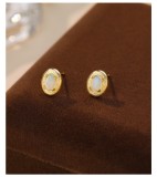 Cumpara ieftin Cercei Din Argint 925 Gold Oval Vintage Opal Studs