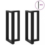 Cumpara ieftin Picioare de masă de bar &icirc;n formă de T, 2 buc., negru, 40x35x(90-91) cm, oțel