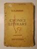 Ion M. Negreanu (dedicație/ autograf) - Cronici literare (1938) (puțin uzată, vezi descriere)