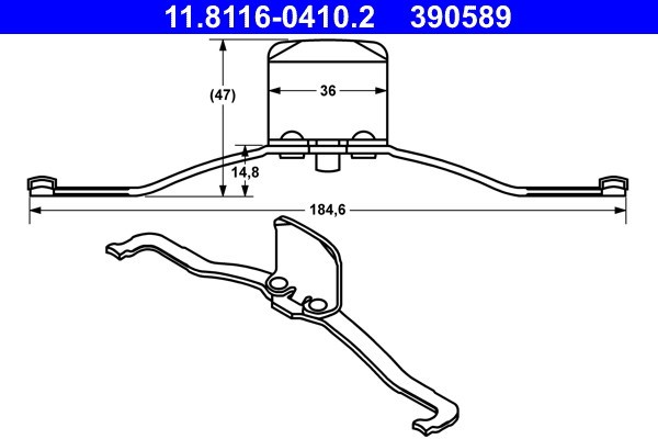 ATE 11.8116-0410.2 Arc, etrier frana