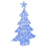 vidaXL Brad de Crăciun cu 100 LED albastru 120 cm Acril 42018975