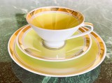 Set - mic dejun / ceai / cafea - GDR - 1947 - 1 persoana- poleit cu aur 24K, Decorative
