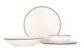 Bonna Set de vesela - Linea Black - 24 bucăți - 6 persoane - Porţelan