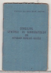 bnk div CC al sindicatelor din RPR - Carnet de membru 1954 - timbre