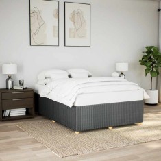 vidaXL Cadru de pat fără saltea, gri &icirc;nchis, 140x190 cm, textil