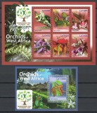 Sierra Leone 2011 Mi 5533/38 + 5539/42 MNH - Orhidee din Africa de Vest, Nestampilat
